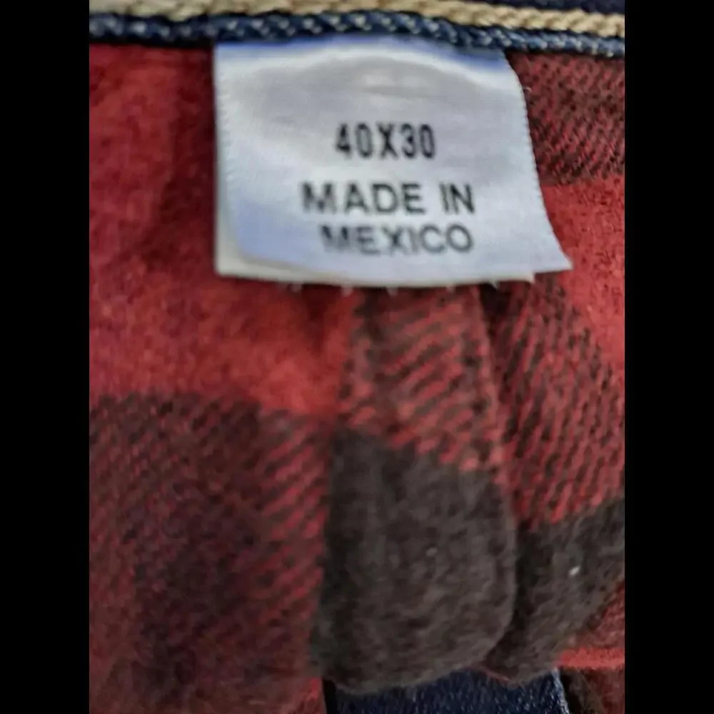 Eddie Bauer Flannel‎ Lined Blue Jeans Size 40x30